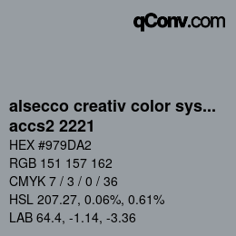 Código de color: alsecco creativ color system 2.0 (accs 2.0) - accs2 2221 | qconv.com