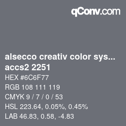 Código de color: alsecco creativ color system 2.0 (accs 2.0) - accs2 2251 | qconv.com