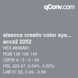 カラーコード: alsecco creativ color system 2.0 (accs 2.0) - accs2 2252 | qconv.com