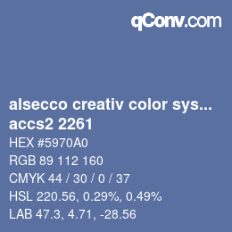 カラーコード: alsecco creativ color system 2.0 (accs 2.0) - accs2 2261 | qconv.com