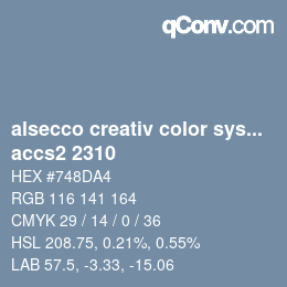 Código de color: alsecco creativ color system 2.0 (accs 2.0) - accs2 2310 | qconv.com