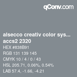 Código de color: alsecco creativ color system 2.0 (accs 2.0) - accs2 2320 | qconv.com
