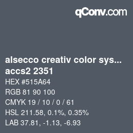 カラーコード: alsecco creativ color system 2.0 (accs 2.0) - accs2 2351 | qconv.com