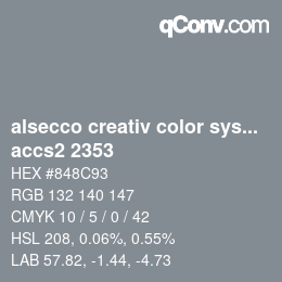 カラーコード: alsecco creativ color system 2.0 (accs 2.0) - accs2 2353 | qconv.com