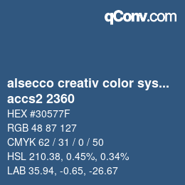 Código de color: alsecco creativ color system 2.0 (accs 2.0) - accs2 2360 | qconv.com