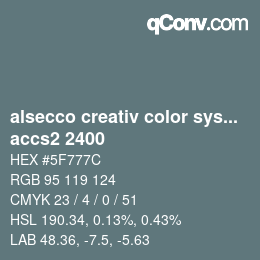 Código de color: alsecco creativ color system 2.0 (accs 2.0) - accs2 2400 | qconv.com