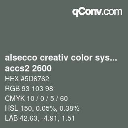 カラーコード: alsecco creativ color system 2.0 (accs 2.0) - accs2 2600 | qconv.com