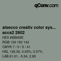 カラーコード: alsecco creativ color system 2.0 (accs 2.0) - accs2 2602 | qconv.com