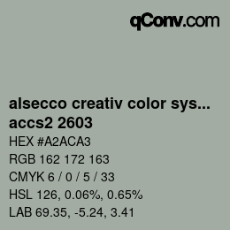 Color code: alsecco creativ color system 2.0 (accs 2.0) - accs2 2603 | qconv.com