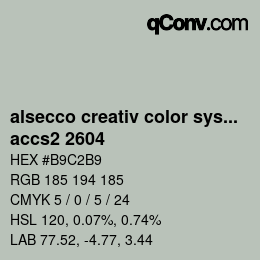カラーコード: alsecco creativ color system 2.0 (accs 2.0) - accs2 2604 | qconv.com