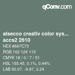 Color code: alsecco creativ color system 2.0 (accs 2.0) - accs2 2610 | qconv.com