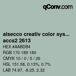 Código de color: alsecco creativ color system 2.0 (accs 2.0) - accs2 2613 | qconv.com