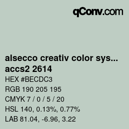 カラーコード: alsecco creativ color system 2.0 (accs 2.0) - accs2 2614 | qconv.com