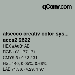Código de color: alsecco creativ color system 2.0 (accs 2.0) - accs2 2622 | qconv.com