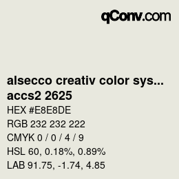 Código de color: alsecco creativ color system 2.0 (accs 2.0) - accs2 2625 | qconv.com
