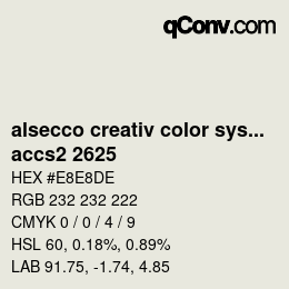 カラーコード: alsecco creativ color system 2.0 (accs 2.0) - accs2 2625 | qconv.com