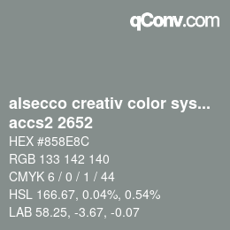 Color code: alsecco creativ color system 2.0 (accs 2.0) - accs2 2652 | qconv.com