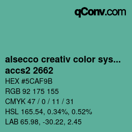 Código de color: alsecco creativ color system 2.0 (accs 2.0) - accs2 2662 | qconv.com