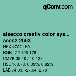 Código de color: alsecco creativ color system 2.0 (accs 2.0) - accs2 2663 | qconv.com