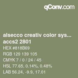 カラーコード: alsecco creativ color system 2.0 (accs 2.0) - accs2 2801 | qconv.com