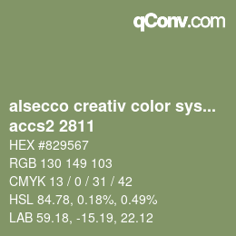 カラーコード: alsecco creativ color system 2.0 (accs 2.0) - accs2 2811 | qconv.com