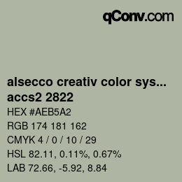 Código de color: alsecco creativ color system 2.0 (accs 2.0) - accs2 2822 | qconv.com