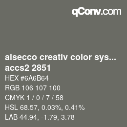 Código de color: alsecco creativ color system 2.0 (accs 2.0) - accs2 2851 | qconv.com