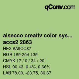 Código de color: alsecco creativ color system 2.0 (accs 2.0) - accs2 2863 | qconv.com