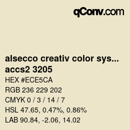 Código de color: alsecco creativ color system 2.0 (accs 2.0) - accs2 3205 | qconv.com