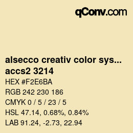 Código de color: alsecco creativ color system 2.0 (accs 2.0) - accs2 3214 | qconv.com