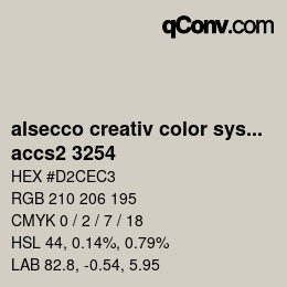 Código de color: alsecco creativ color system 2.0 (accs 2.0) - accs2 3254 | qconv.com