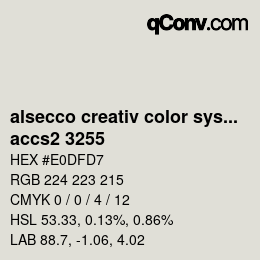 Código de color: alsecco creativ color system 2.0 (accs 2.0) - accs2 3255 | qconv.com