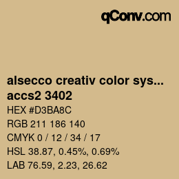 Código de color: alsecco creativ color system 2.0 (accs 2.0) - accs2 3402 | qconv.com