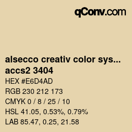 Código de color: alsecco creativ color system 2.0 (accs 2.0) - accs2 3404 | qconv.com