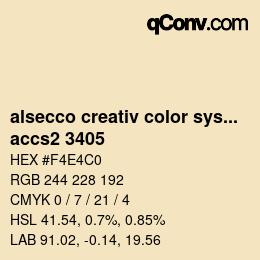 Código de color: alsecco creativ color system 2.0 (accs 2.0) - accs2 3405 | qconv.com