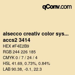Código de color: alsecco creativ color system 2.0 (accs 2.0) - accs2 3414 | qconv.com