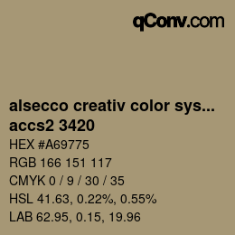 Código de color: alsecco creativ color system 2.0 (accs 2.0) - accs2 3420 | qconv.com