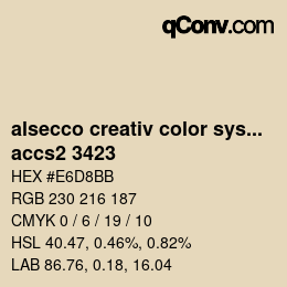 Código de color: alsecco creativ color system 2.0 (accs 2.0) - accs2 3423 | qconv.com