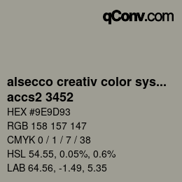 Color code: alsecco creativ color system 2.0 (accs 2.0) - accs2 3452 | qconv.com