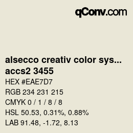 Código de color: alsecco creativ color system 2.0 (accs 2.0) - accs2 3455 | qconv.com