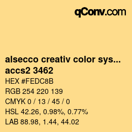 Código de color: alsecco creativ color system 2.0 (accs 2.0) - accs2 3462 | qconv.com