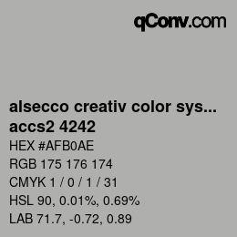 Código de color: alsecco creativ color system 2.0 (accs 2.0) - accs2 4242 | qconv.com