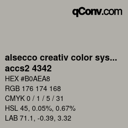 カラーコード: alsecco creativ color system 2.0 (accs 2.0) - accs2 4342 | qconv.com