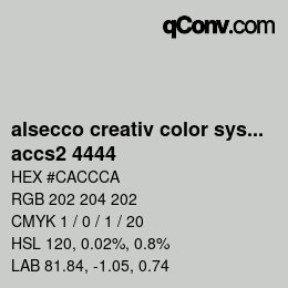 Código de color: alsecco creativ color system 2.0 (accs 2.0) - accs2 4444 | qconv.com