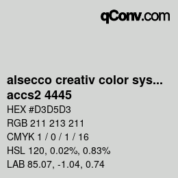 Código de color: alsecco creativ color system 2.0 (accs 2.0) - accs2 4445 | qconv.com