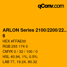 カラーコード: ARLON Series 2100/2200/2270 - 6 | qconv.com