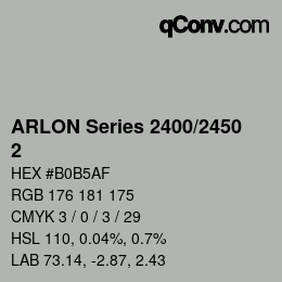 カラーコード: ARLON Series 2400/2450 - 2 | qconv.com