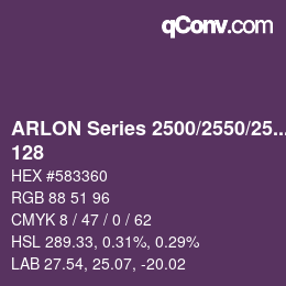 Farbcode: ARLON Series 2500/2550/2570 - 128 | qconv.com