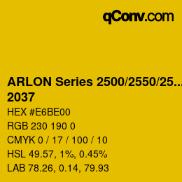 Farbcode: ARLON Series 2500/2550/2570 - 2037 | qconv.com