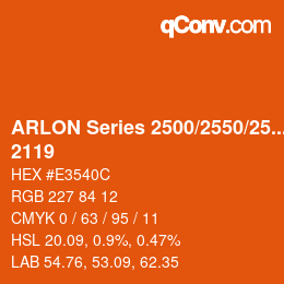 Farbcode: ARLON Series 2500/2550/2570 - 2119 | qconv.com